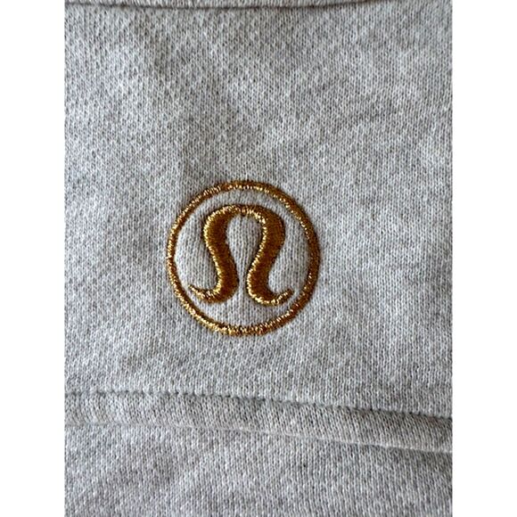 Lululemon M/L Heather Cream Scuba Oversized Funnel-Neck Half Zip Gold Tone NWT - Picture 5 of 12